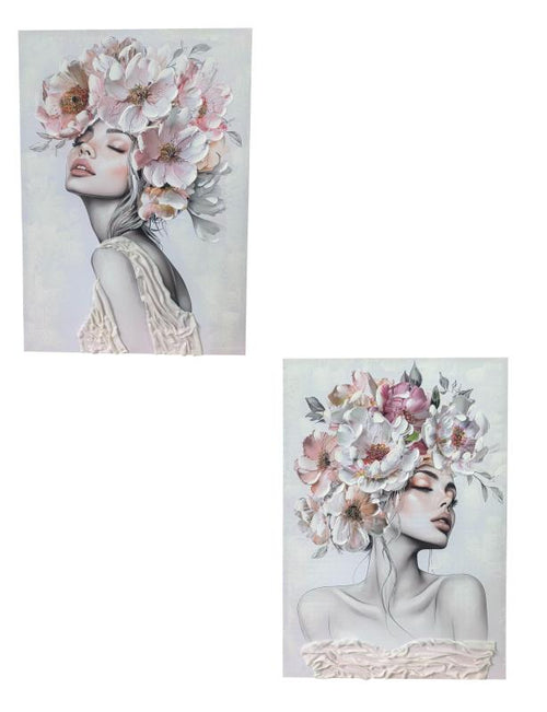 Blossom Muse – 2 Piece Floral Lady Canvas Set - Sol & Stone