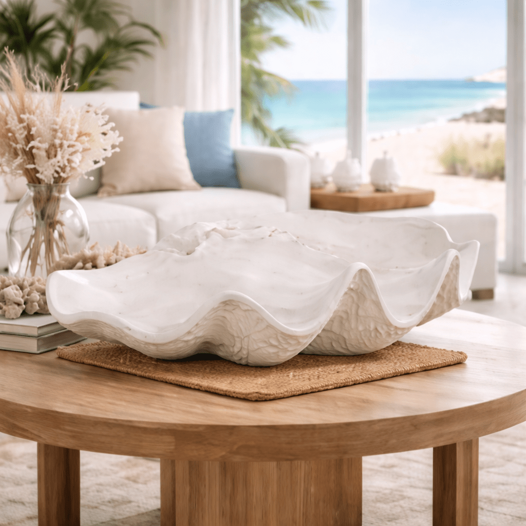 Coastal Clam Shell Decorative Bowl - Sol & Stone