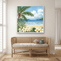 Frangipani Framed Canvas 80cm - Sol & Stone