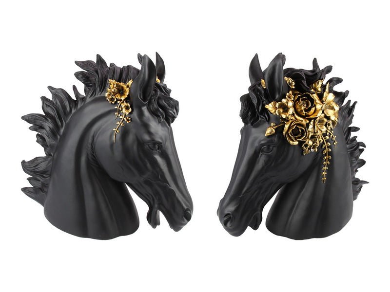 Midnight Bloom Horse Bust - Sol & Stone