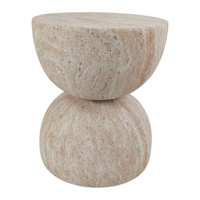 Positano Travertine Look Side Table – 47cm - Sol & Stone
