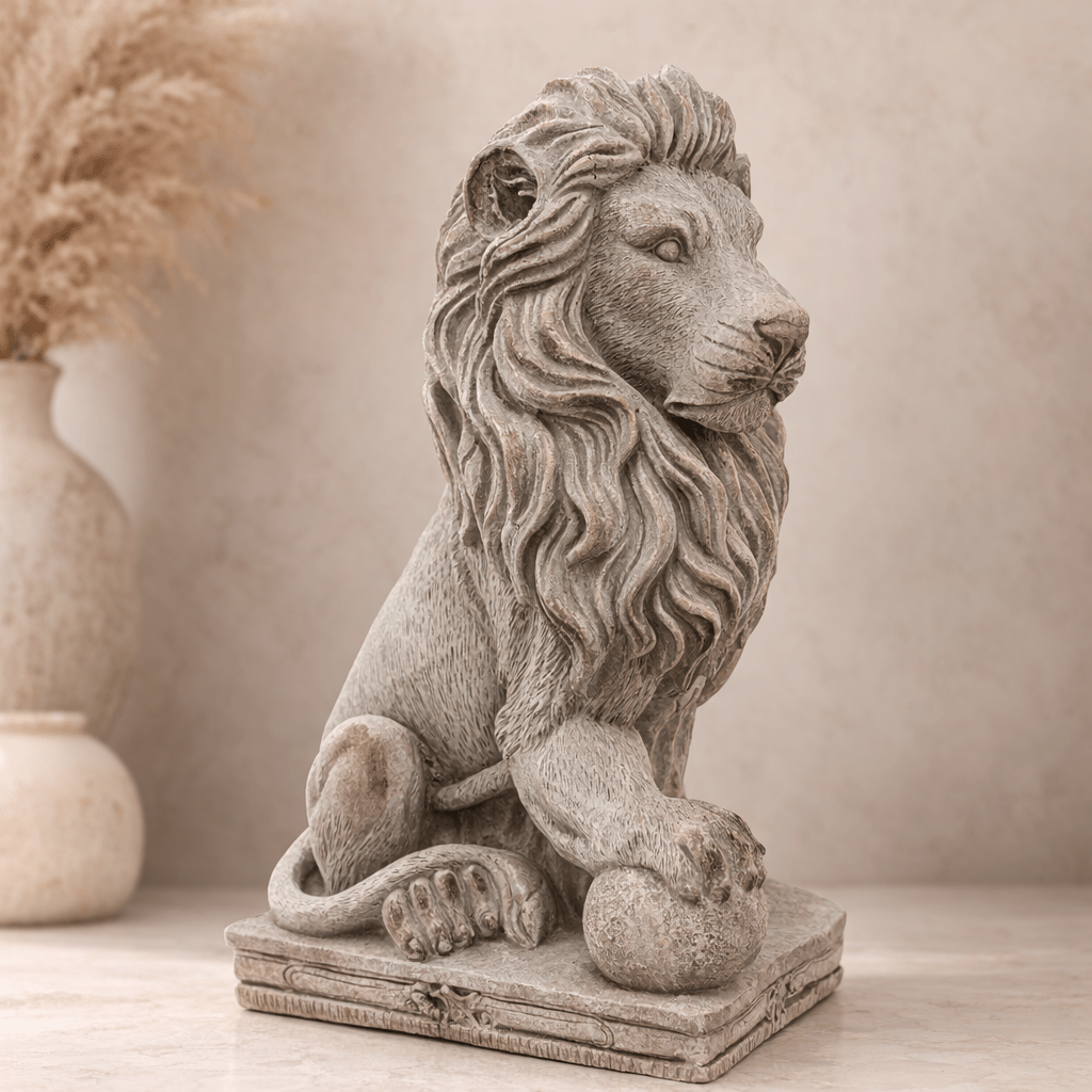 Regal Guardian Lion Statue - Sol & Stone