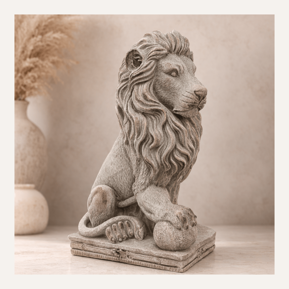 Regal Guardian Lion Statue - Sol & Stone