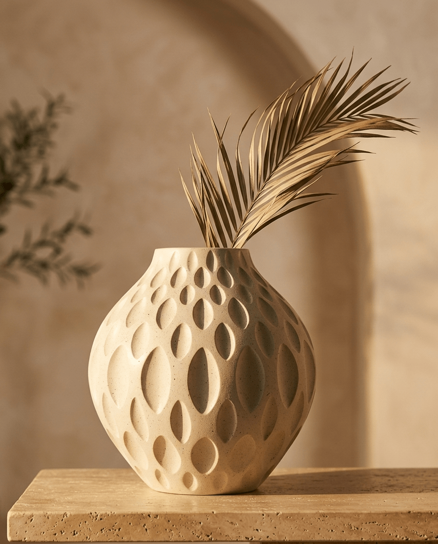 Santorini Carved Vase - Sol & Stone