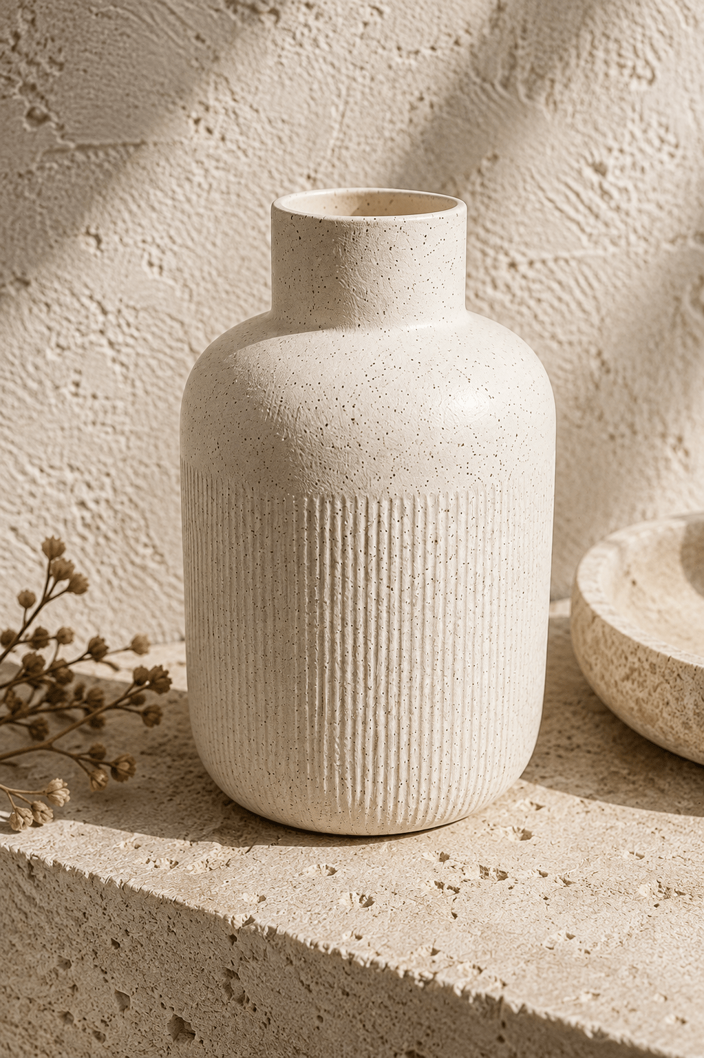 Textured Ceramic Decorative Table Vase - Sol & Stone