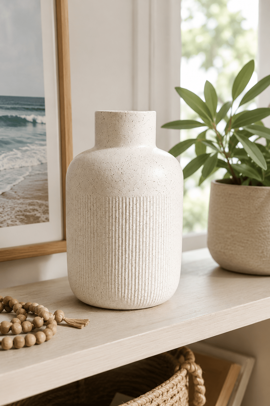 Textured Ceramic Decorative Table Vase - Sol & Stone