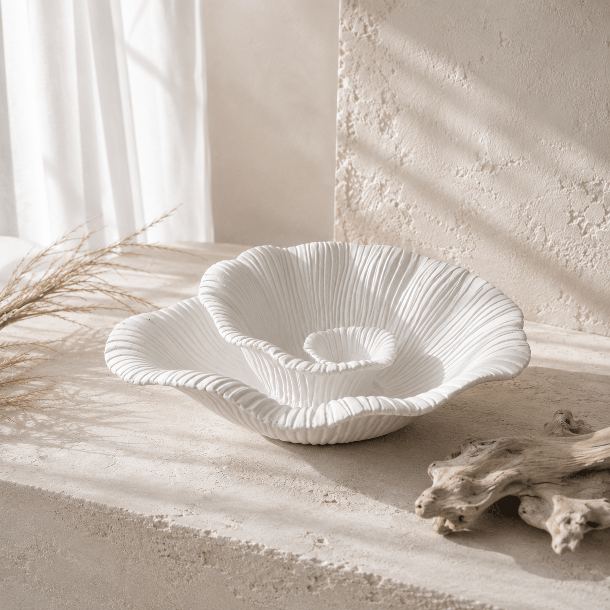 White Swirl Shell Bowl - Sol & Stone